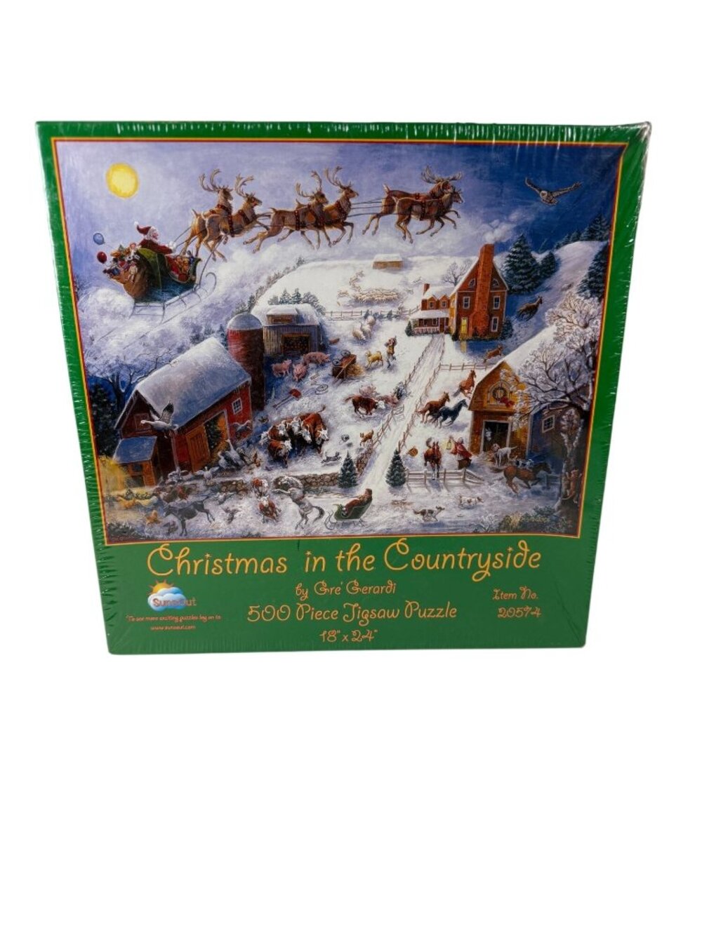 Christmas In The Countryside 500-Piece Jigsaw Puzzle SunsOut 18"x24" Gre Girardi